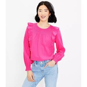 LOFT - Ruffle Long Sleeve Top